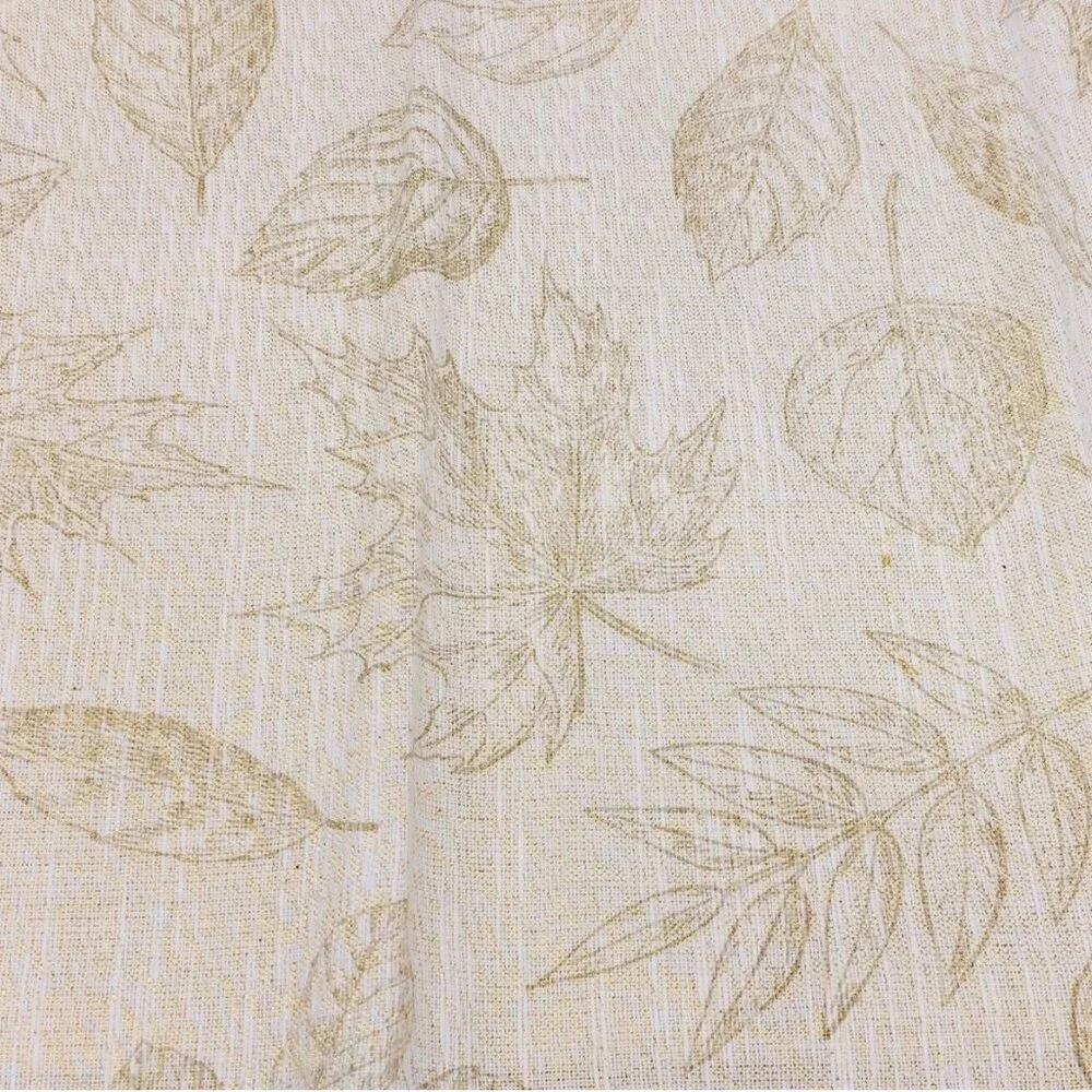 Envogue Harvest Fall Leaves Tablecloth 60x102 Gold Shimmer Tan Thanksgiving